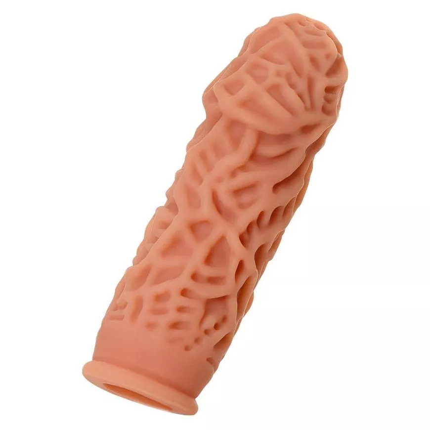 НАСАДКА НА ФАЛЛОС С РЕЛЬЕФНЫМИ СКЛАДОЧКАМИ EXTREME SLEEVE 012 M-SIZE 14,7 СМ. Вид 2.
