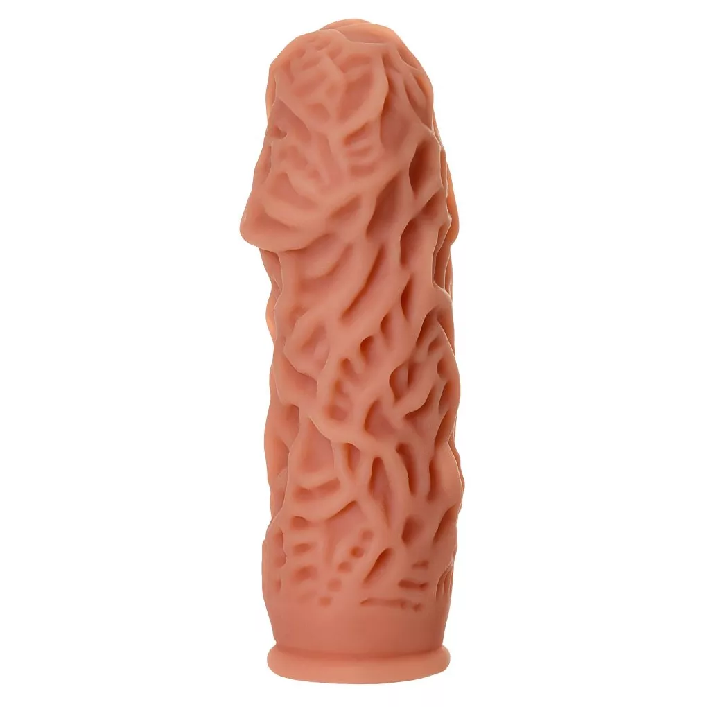 НАСАДКА НА ФАЛЛОС С РЕЛЬЕФНЫМИ СКЛАДОЧКАМИ EXTREME SLEEVE 012 M-SIZE 14,7 СМ. Вид 3.