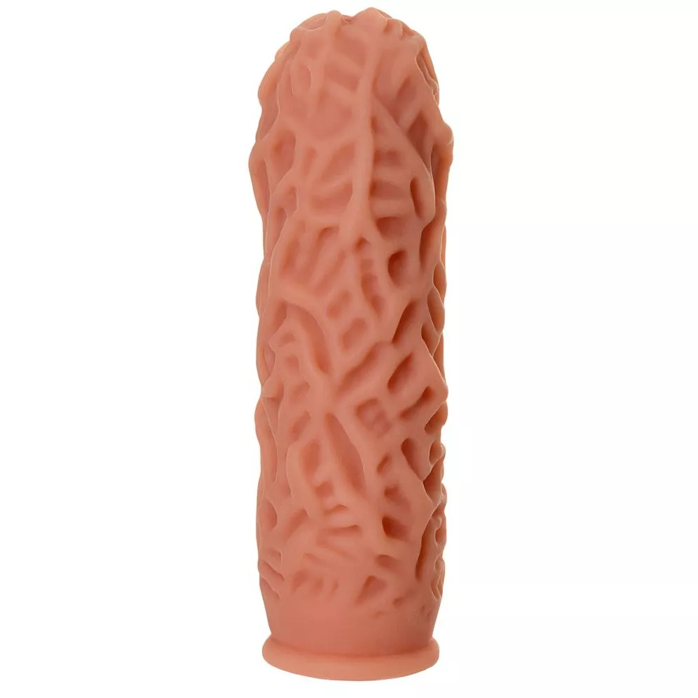 НАСАДКА НА ФАЛЛОС С РЕЛЬЕФНЫМИ СКЛАДОЧКАМИ EXTREME SLEEVE 012 M-SIZE 14,7 СМ. Вид 4.