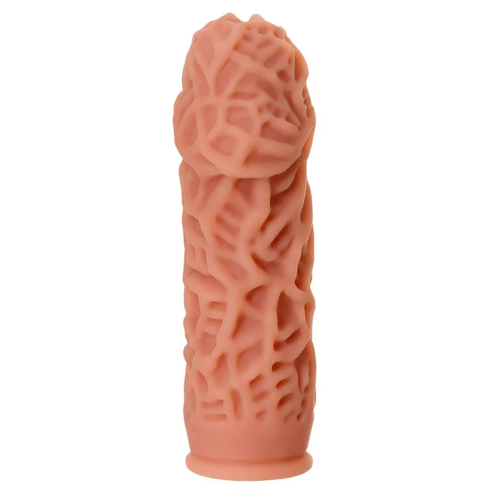НАСАДКА НА ФАЛЛОС С РЕЛЬЕФНЫМИ СКЛАДОЧКАМИ EXTREME SLEEVE 012 M-SIZE 14,7 СМ. Вид 5.