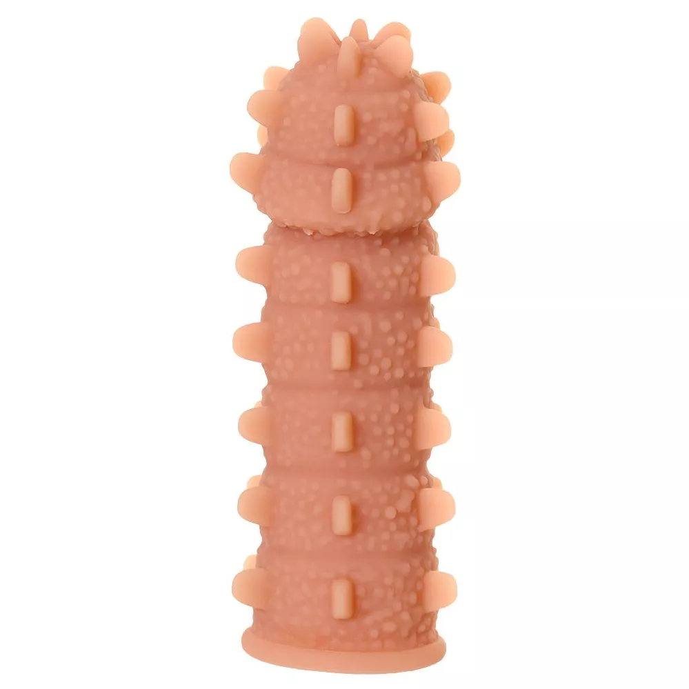 НАСАДКА НА ФАЛЛОС С ШИПАМИ И ПРОДОЛГОВАТЫМИ БУГОРКАМИ EXTREME SLEEVE 004 S-SIZE 12,7 СМ. Вид 1.