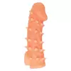 ТЕЛЕСНАЯ ЗАКРЫТАЯ НАСАДКА С ПУПЫРЫШКАМИ COCK SLEEVE 005 SIZE L 17,6 СМ. Вид 1.