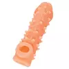 ТЕЛЕСНАЯ ЗАКРЫТАЯ НАСАДКА С ПУПЫРЫШКАМИ COCK SLEEVE 005 SIZE L 17,6 СМ. Вид 5.