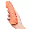ТЕЛЕСНАЯ ЗАКРЫТАЯ НАСАДКА С ПУПЫРЫШКАМИ COCK SLEEVE 005 SIZE L 17,6 СМ. Вид 8.