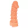 ТЕЛЕСНАЯ ЗАКРЫТАЯ НАСАДКА С ПУПЫРЫШКАМИ COCK SLEEVE 005 SIZE M 15,6 СМ. Вид 2.
