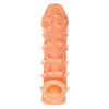 ТЕЛЕСНАЯ ЗАКРЫТАЯ НАСАДКА С ПУПЫРЫШКАМИ COCK SLEEVE 005 SIZE M 15,6 СМ. Вид 3.