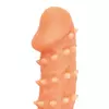 ТЕЛЕСНАЯ ЗАКРЫТАЯ НАСАДКА С ПУПЫРЫШКАМИ COCK SLEEVE 005 SIZE M 15,6 СМ. Вид 5.