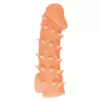 ТЕЛЕСНАЯ ЗАКРЫТАЯ НАСАДКА С ПУПЫРЫШКАМИ COCK SLEEVE 005 SIZE S 13,8 СМ. Вид 1.