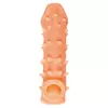ТЕЛЕСНАЯ ЗАКРЫТАЯ НАСАДКА С ПУПЫРЫШКАМИ COCK SLEEVE 005 SIZE S 13,8 СМ. Вид 3.