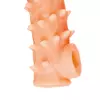ТЕЛЕСНАЯ ЗАКРЫТАЯ НАСАДКА С ПУПЫРЫШКАМИ COCK SLEEVE 005 SIZE S 13,8 СМ. Вид 4.