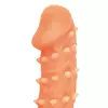 ТЕЛЕСНАЯ ЗАКРЫТАЯ НАСАДКА С ПУПЫРЫШКАМИ COCK SLEEVE 005 SIZE S 13,8 СМ. Вид 5.