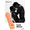 ТЕЛЕСНАЯ ЗАКРЫТАЯ НАСАДКА С ПУПЫРЫШКАМИ COCK SLEEVE 005 SIZE S 13,8 СМ. Вид 9.