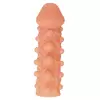 ТЕЛЕСНАЯ ЗАКРЫТАЯ НАСАДКА С ШАРИКАМИ COCK SLEEVE 010 SIZE L - 17,6 СМ.. Вид 4.