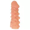 ТЕЛЕСНАЯ ЗАКРЫТАЯ НАСАДКА С ШАРИКАМИ COCK SLEEVE 010 SIZE M 15,6 СМ. Вид 2.