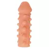 ТЕЛЕСНАЯ ЗАКРЫТАЯ НАСАДКА С ШАРИКАМИ COCK SLEEVE 010 SIZE M 15,6 СМ. Вид 3.