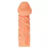 ТЕЛЕСНАЯ ЗАКРЫТАЯ НАСАДКА С ВЕНКАМИ COCK SLEEVE 006 SIZE S 13,8 СМ. Вид 3.
