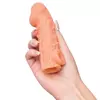 ТЕЛЕСНАЯ ЗАКРЫТАЯ НАСАДКА С ВЕНКАМИ COCK SLEEVE 006 SIZE S 13,8 СМ. Вид 6.