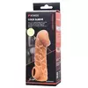 ТЕЛЕСНАЯ ЗАКРЫТАЯ НАСАДКА С ВЕНКАМИ COCK SLEEVE 006 SIZE S 13,8 СМ. Вид 7.
