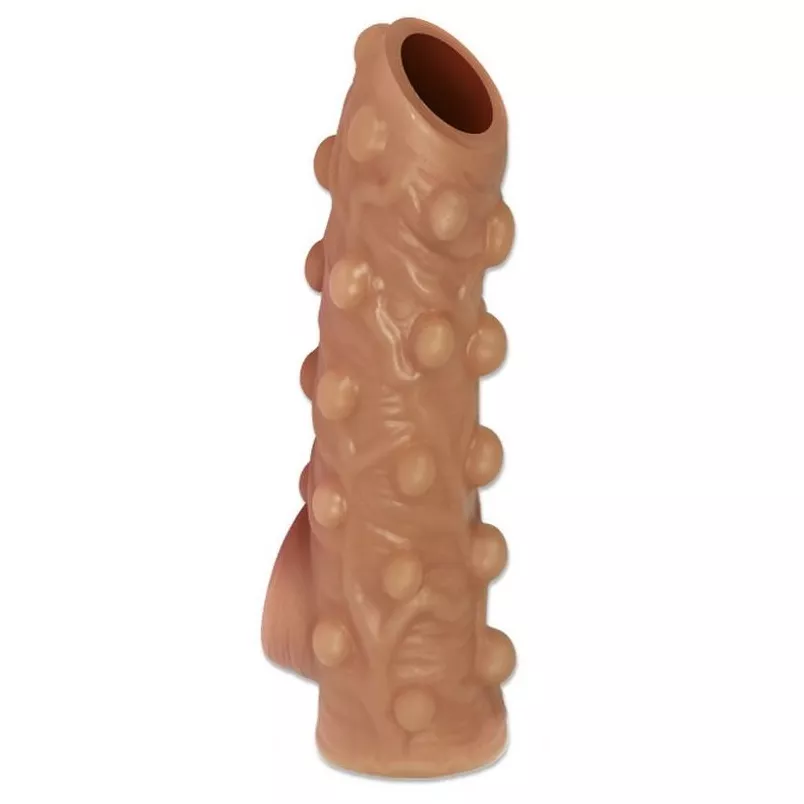 НАСАДКА С БУГОРКАМИ И ОТКРЫТОЙ ГОЛОВКОЙ NUDE SLEEVE L 14 СМ. Вид 2.