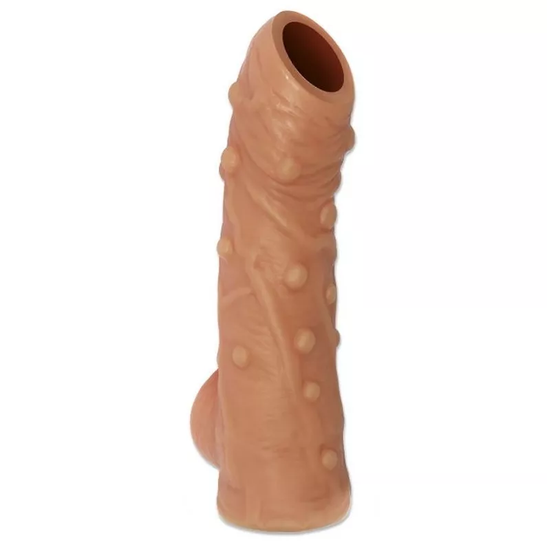 НАСАДКА С ПУПЫРЫШКАМИ И ОТКРЫТОЙ ГОЛОВКОЙ NUDE SLEEVE M 12 СМ. Вид 2.