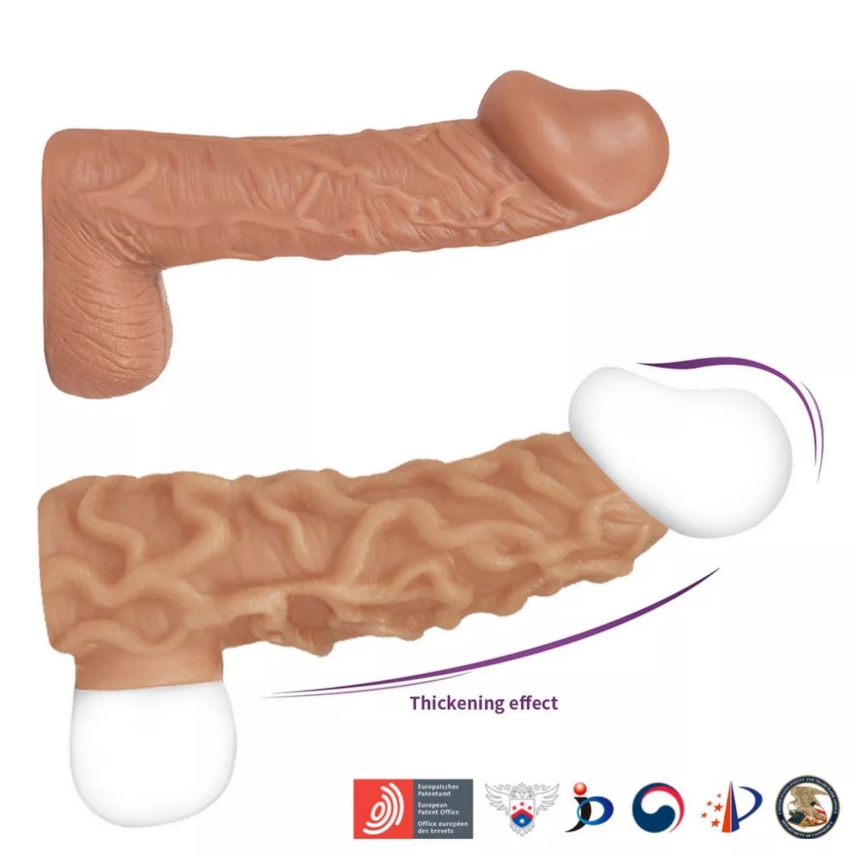 НАСАДКА С ВЕНКАМИ И ОТКРЫТОЙ ГОЛОВКОЙ NUDE SLEEVE L 14 СМ. Вид 4.