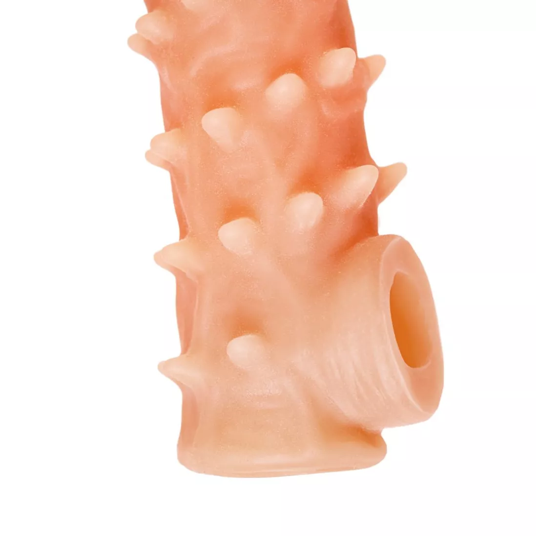 ТЕЛЕСНАЯ ЗАКРЫТАЯ НАСАДКА С ПУПЫРЫШКАМИ COCK SLEEVE 005 SIZE M 15,6 СМ. Вид 4.