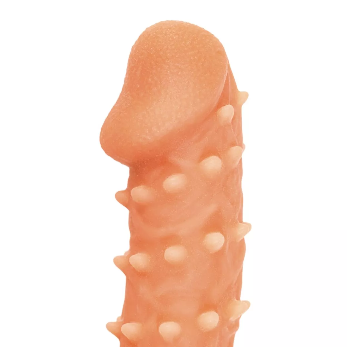 ТЕЛЕСНАЯ ЗАКРЫТАЯ НАСАДКА С ПУПЫРЫШКАМИ COCK SLEEVE 005 SIZE M 15,6 СМ. Вид 5.
