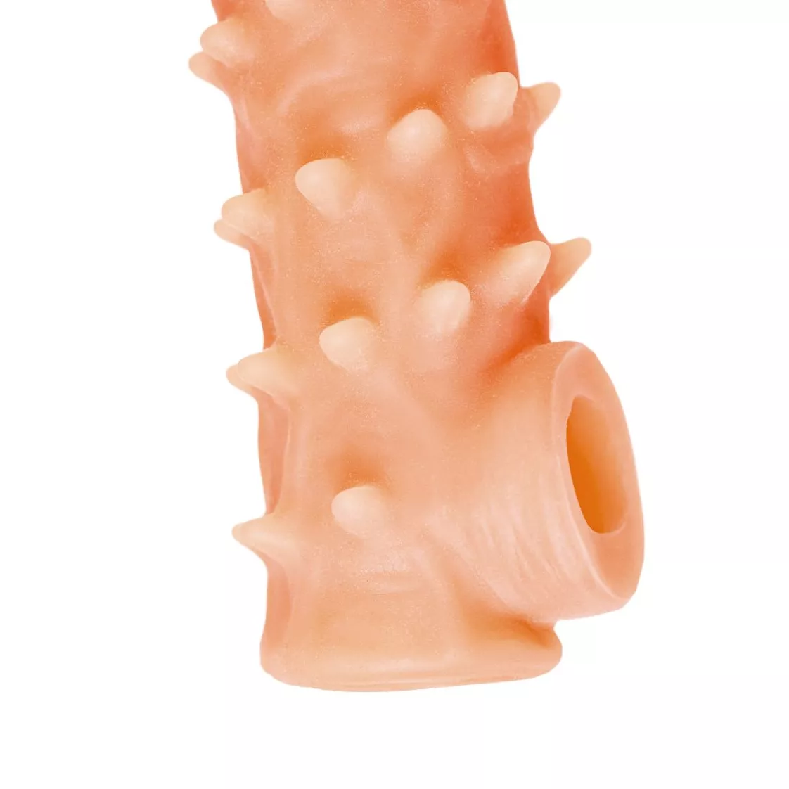 ТЕЛЕСНАЯ ЗАКРЫТАЯ НАСАДКА С ПУПЫРЫШКАМИ COCK SLEEVE 005 SIZE S 13,8 СМ. Вид 4.