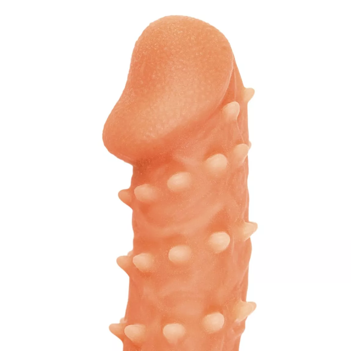 ТЕЛЕСНАЯ ЗАКРЫТАЯ НАСАДКА С ПУПЫРЫШКАМИ COCK SLEEVE 005 SIZE S 13,8 СМ. Вид 5.