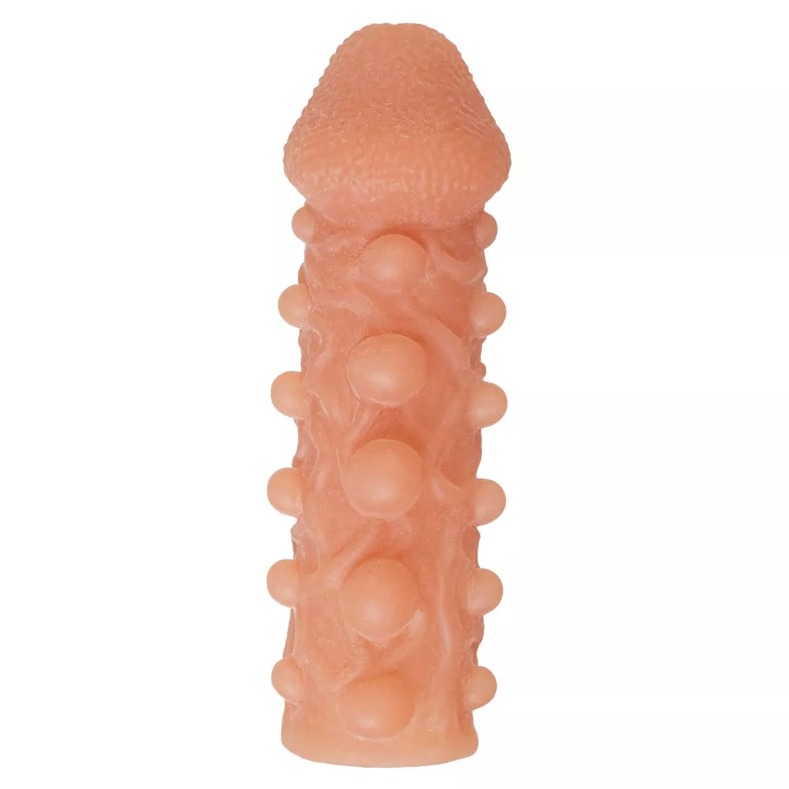 ТЕЛЕСНАЯ ЗАКРЫТАЯ НАСАДКА С ШАРИКАМИ COCK SLEEVE 010 SIZE L - 17,6 СМ.. Вид 4.