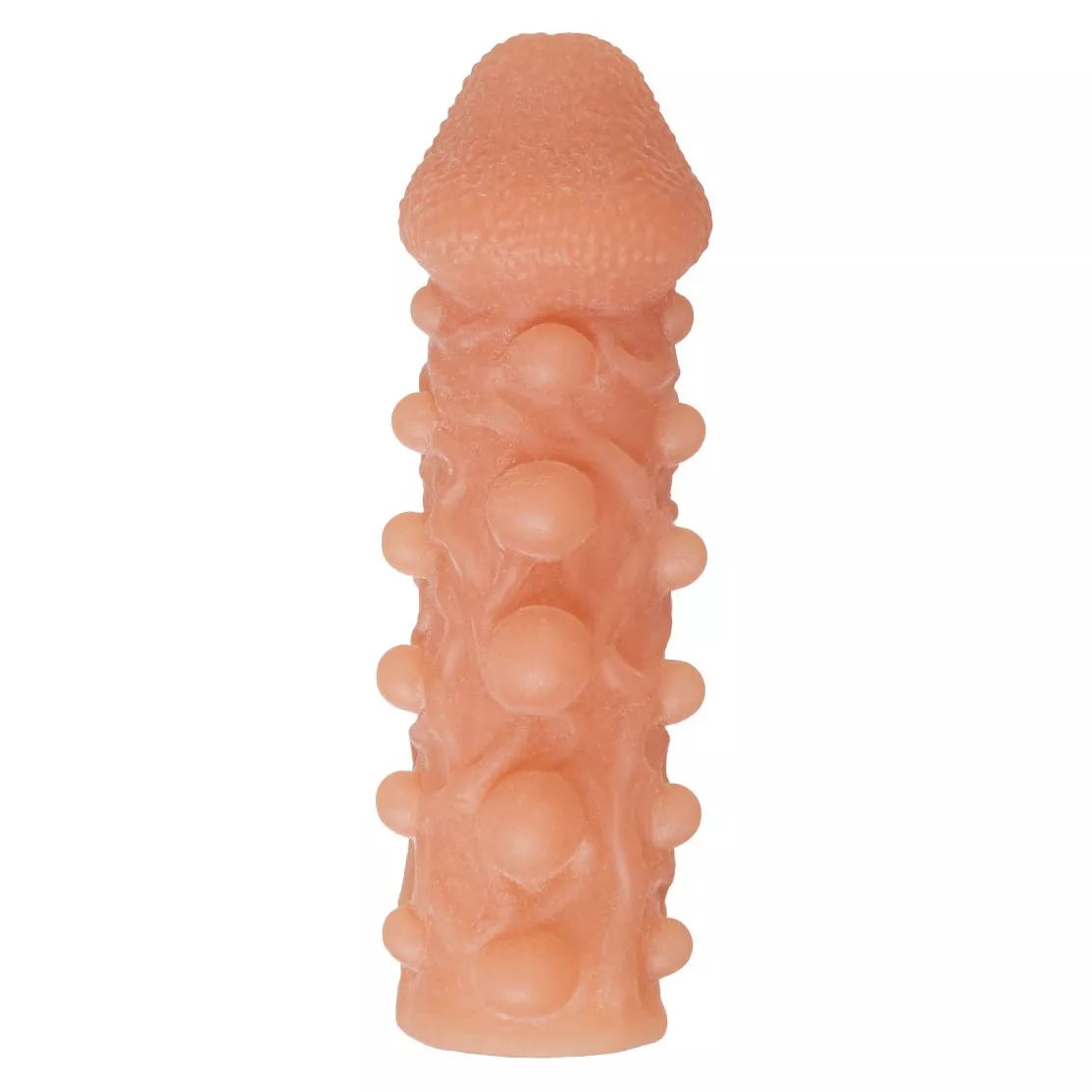 ТЕЛЕСНАЯ ЗАКРЫТАЯ НАСАДКА С ШАРИКАМИ COCK SLEEVE 010 SIZE M 15,6 СМ. Вид 3.