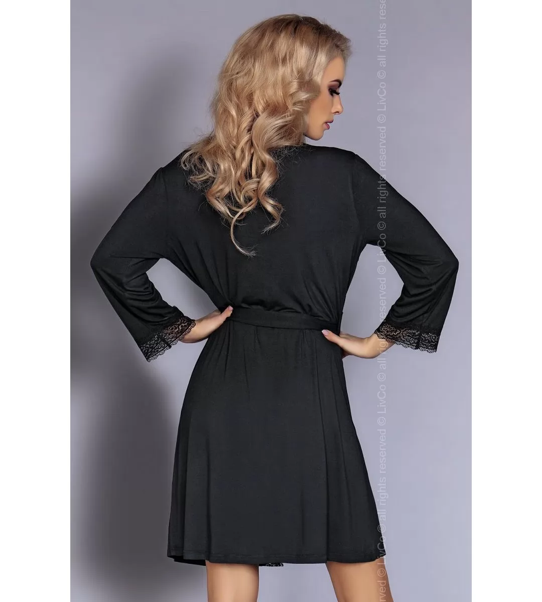 ЖЕНСТВЕННЫЙ НОЧНОЙ КОМПЛЕКТ LUISANNA (L-XL, ЧЕРНЫЙ). Вид 3.