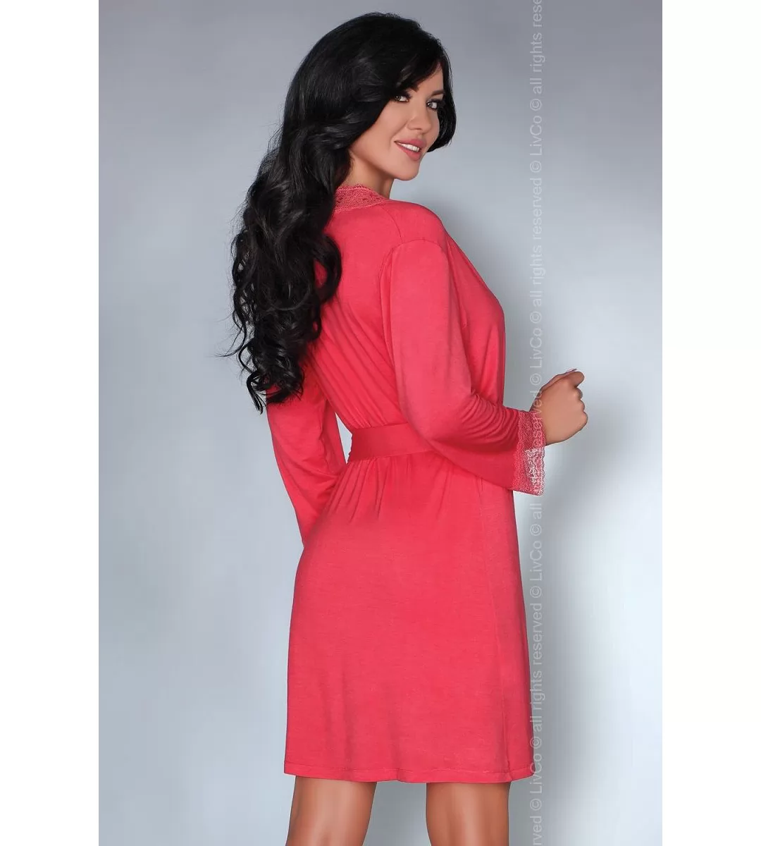 ЖЕНСТВЕННЫЙ НОЧНОЙ КОМПЛЕКТ LUISANNA (L-XL, РОЗОВЫЙ). Вид 3.