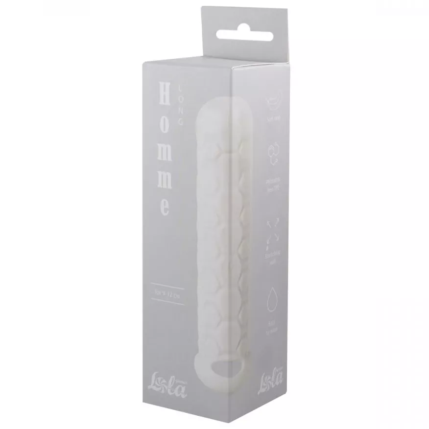 БЕЛЫЙ ФАЛЛОУДЛИНИТЕЛЬ HOMME LONG 13,5 СМ (ПЛЮС 3 СМ). Вид 4.