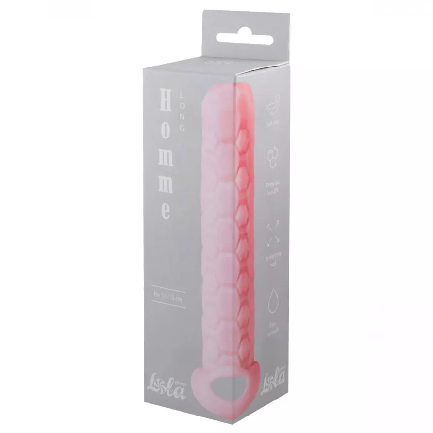 РОЗОВЫЙ ФАЛЛОУДЛИНИТЕЛЬ HOMME LONG 15,5 СМ (ПЛЮС 3 СМ). Вид 4.