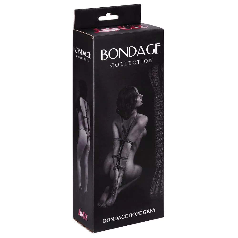 СЕРАЯ ВЕРЕВКА BONDAGE COLLECTION GREY (9 М). Вид 2.