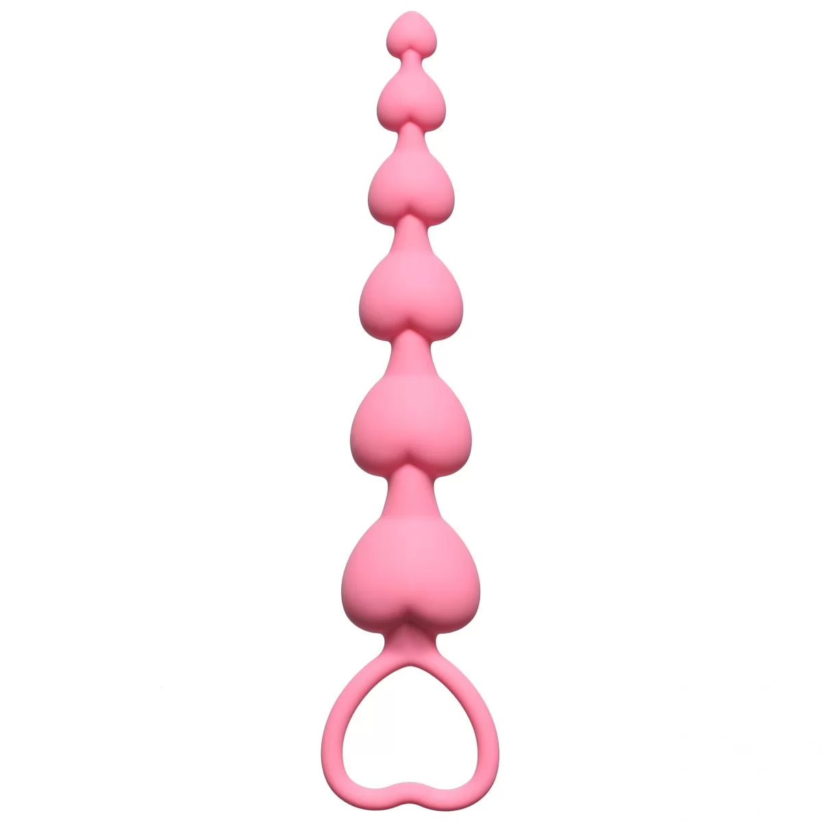 РОЗОВАЯ АНАЛЬНАЯ ЕЛОЧКА HEART S BEADS PINK. Вид 1.