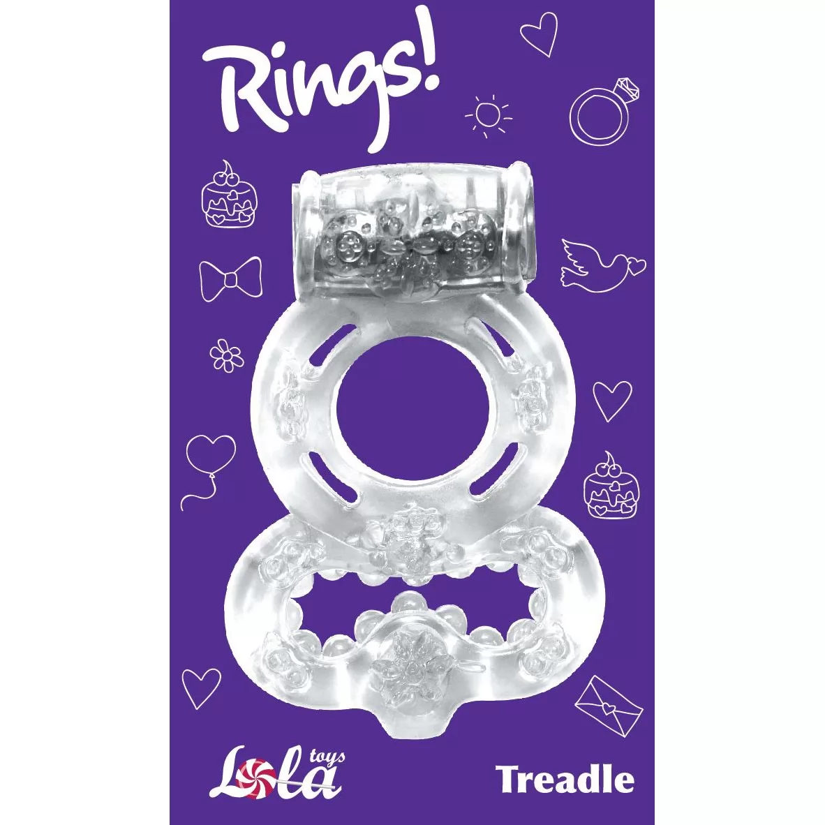 ЭРЕКЦИОННОЕ КОЛЬЦО RINGS TREADLE С ВИБРАЦИЕЙ И ПОДХВАТОМ. Вид 3.