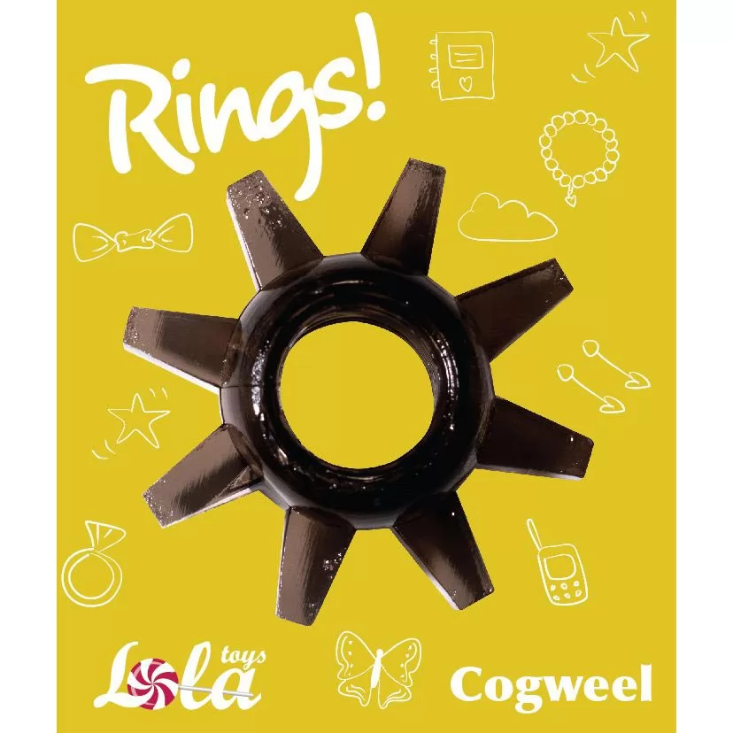 ЧЁРНОЕ ЭРЕКЦИОННОЕ КОЛЬЦО RINGS COGWEEL. Вид 2.