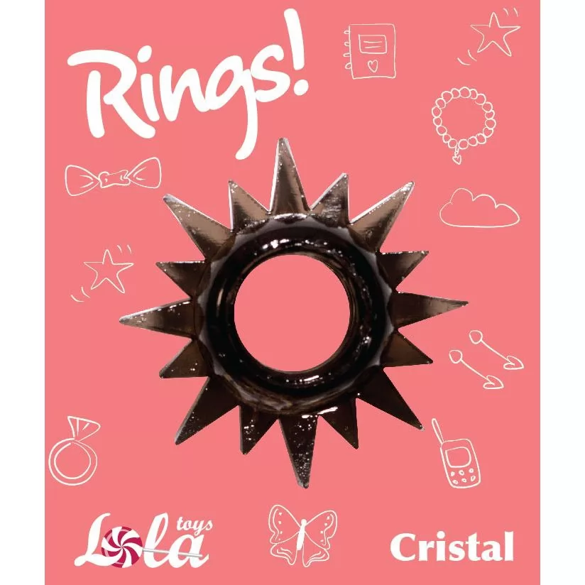 ЧЁРНОЕ ЭРЕКЦИОННОЕ КОЛЬЦО RINGS CRISTAL. Вид 2.