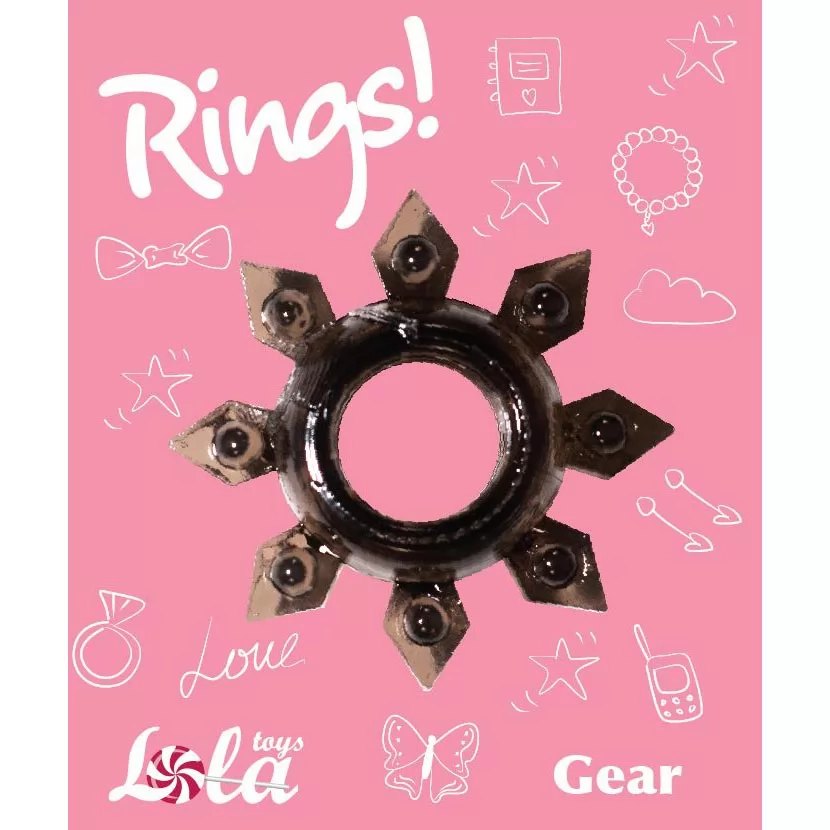 ЧЁРНОЕ ЭРЕКЦИОННОЕ КОЛЬЦО RINGS GEAR. Вид 2.