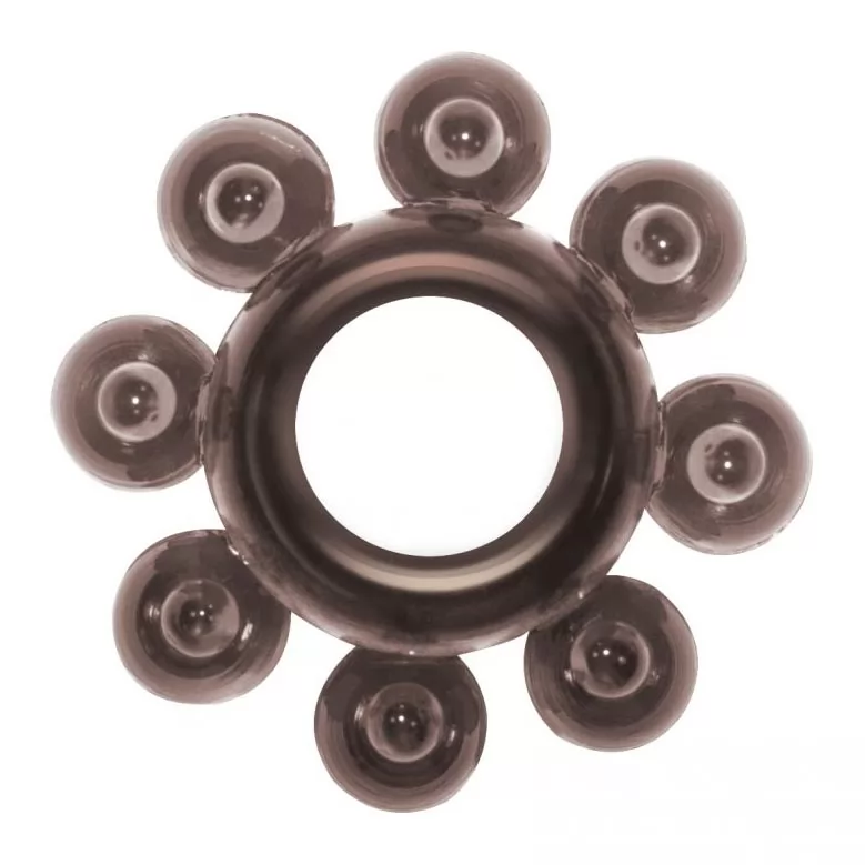 ЧЁРНОЕ ЭРЕКЦИОННОЕ КОЛЬЦО RINGS BUBBLES. Вид 1.