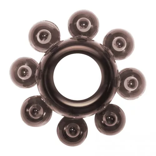 Чёрное эрекционное кольцо Rings Bubbles — в подарок!