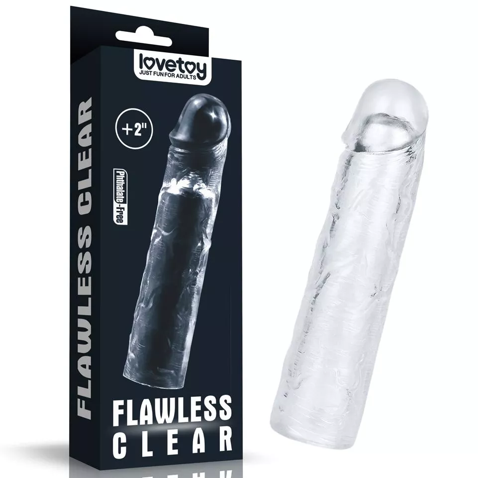 НАСАДКА FLAWLESS CLEAR PENIS SLEEVE ADD 2 - 19 СМ (ПЛЮС 5 СМ). Вид 3.