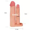 ТЕЛЕСНАЯ НАСАДКА ДЛЯ ДВОЙНОГО ПРОНИКНОВЕНИЯ ADD 2 PLEASURE X TENDER DOUBLE PENIS SLEEVE 20 СМ. Вид 3.