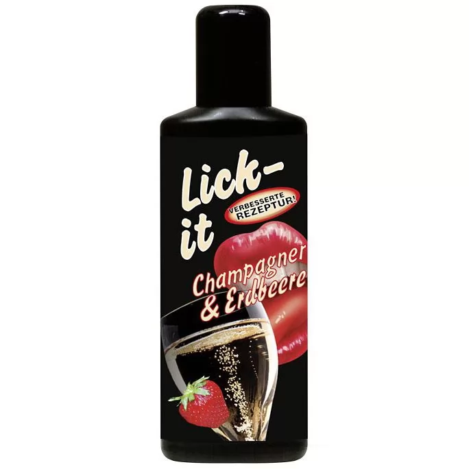ОРАЛЬНАЯ СМАЗКА LICK IT СО ВКУСОМ КЛУБНИКИ И ШАМПАНСКОГО (100 МЛ). Вид 1.