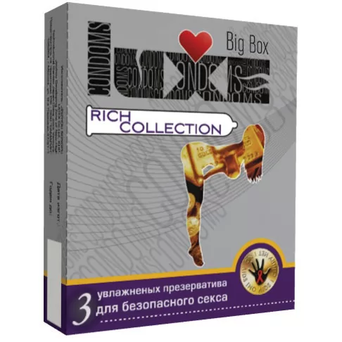 ЦВЕТНЫЕ ПРЕЗЕРВАТИВЫ LUXE RICH COLLECTION (3 ШТ.). Вид 2.