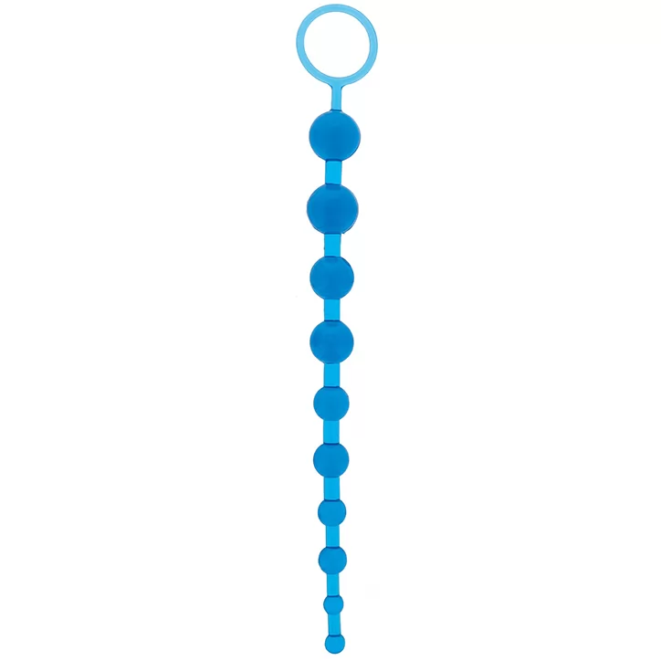СИНЯЯ АНАЛЬНАЯ ЦЕПОЧКА С КОЛЬЦОМ ORIENTAL JELLY BUTT BEADS. Вид 1.