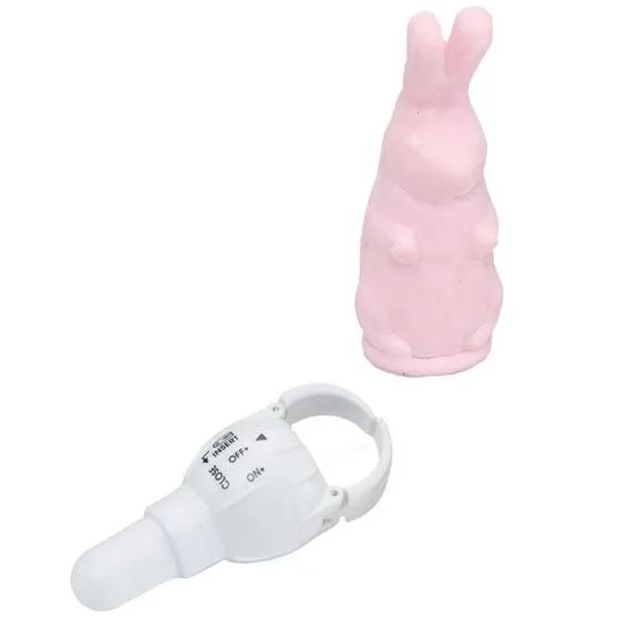 РОЗОВЫЙ ВИБРОЗАЙЧИК 4PLAY FINGER RING VIBE RABBIT PINK. Вид 1.