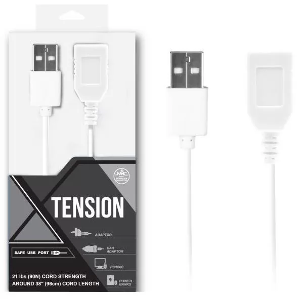 БЕЛЫЙ УДЛИНИТЕЛЬ USB-ПРОВОДА (1 М). Вид 1.